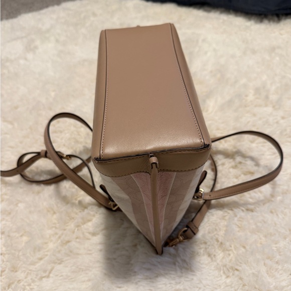 Coach Women's Pink and Beige Striped Shoulder Bag - Picture 5 of 6